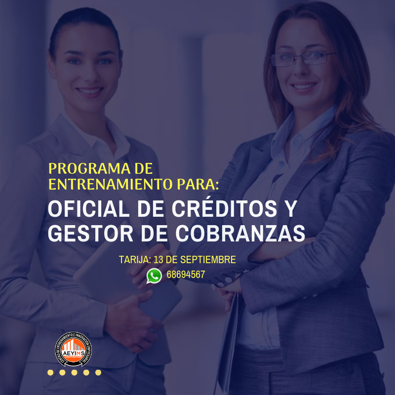 PROGRAMA DE ENTRENAMIEMTO PARA OFICIAL DE CREDITOS Y GESTOR DE COBRANZAS